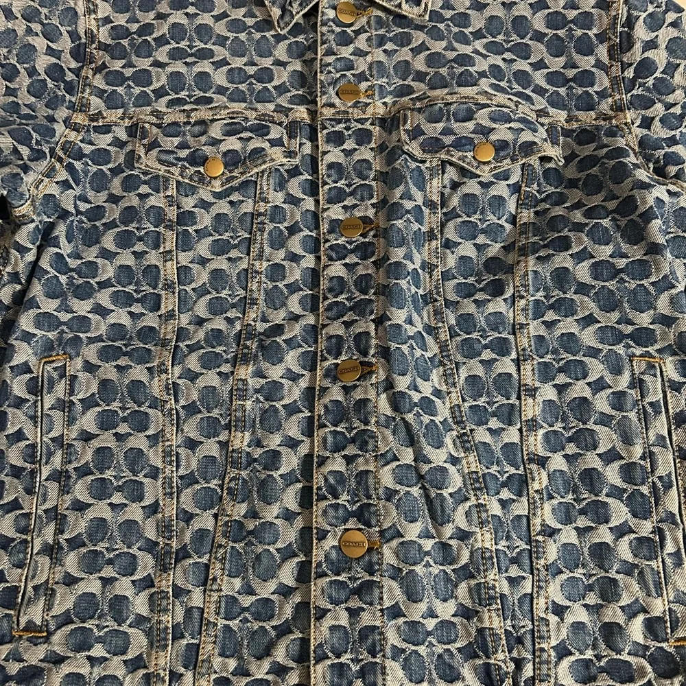 Blue Patterned Denim Jacket - Picture 3 of 8